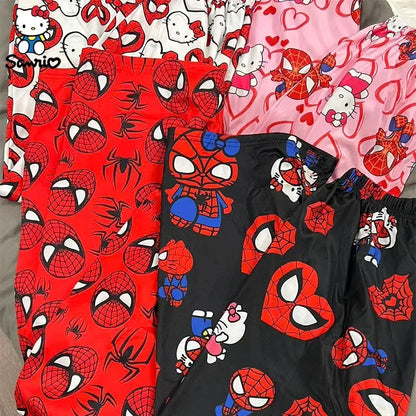 Spiderman Hello-Kitty Couple Matching PJ's