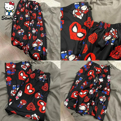 Spiderman Hello-Kitty Couple Matching PJ's