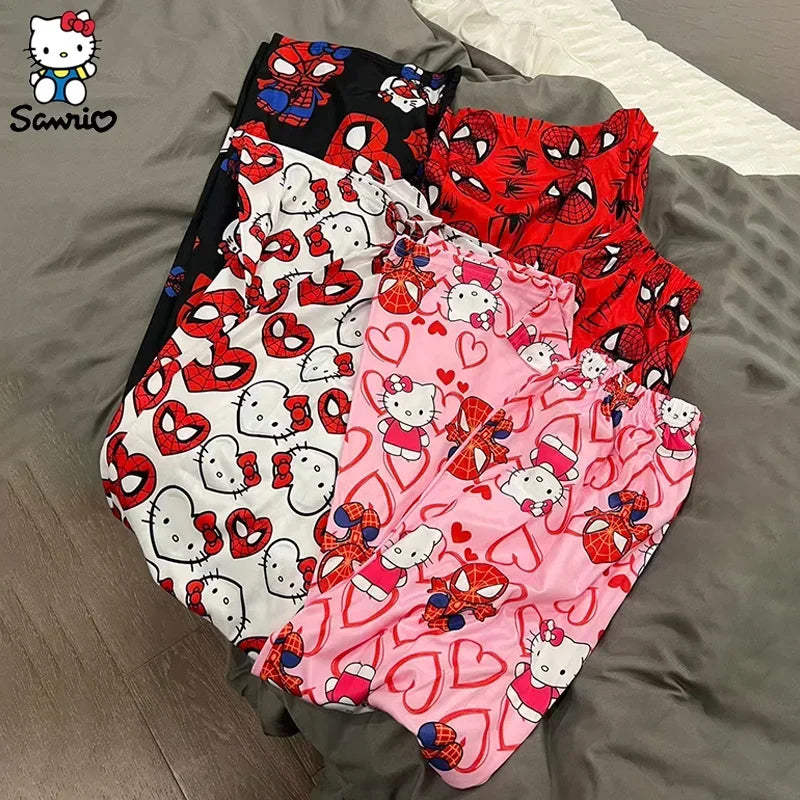 Spiderman Hello-Kitty Couple Matching PJ's